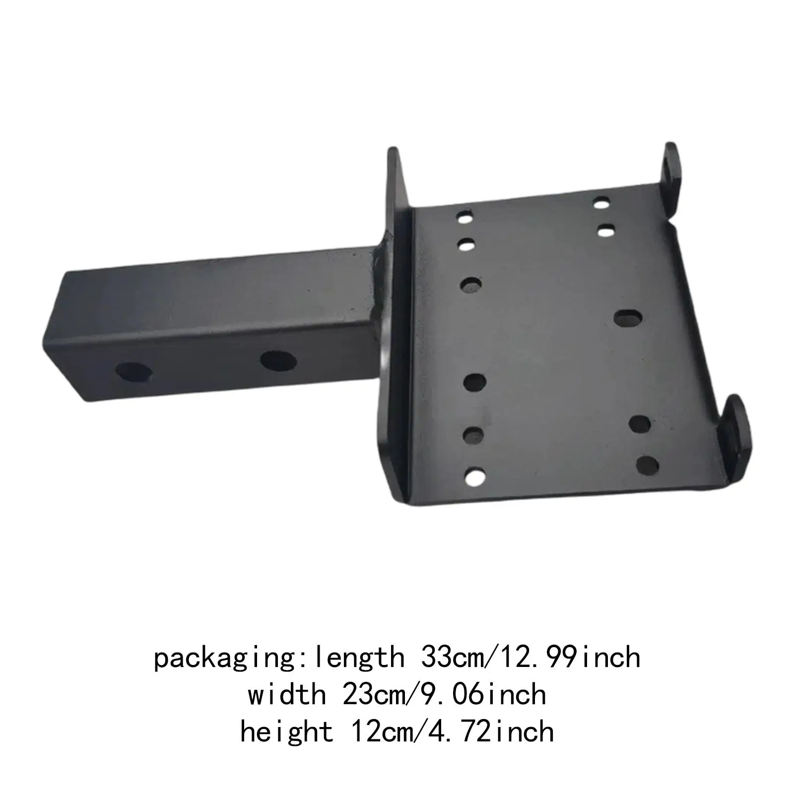 Black Winch Bracket Mounting Plate with 2 Inch Receiver for Trailer Winch Holder and Pull Car Base