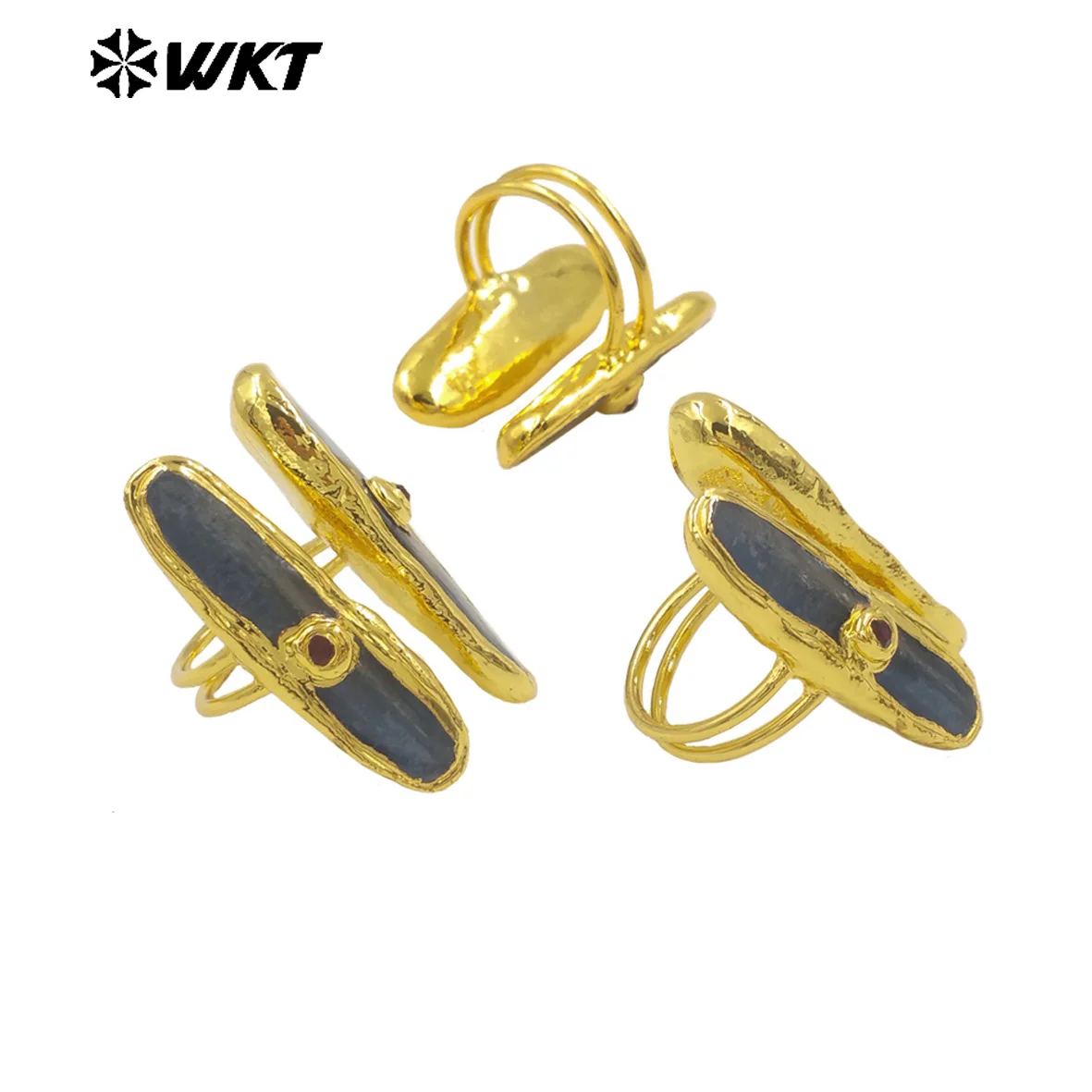 

WT-R555 Щедрое и красивое кольцо с синим кианитом и позолотой 18 карат для женщин, подарки на день рождения