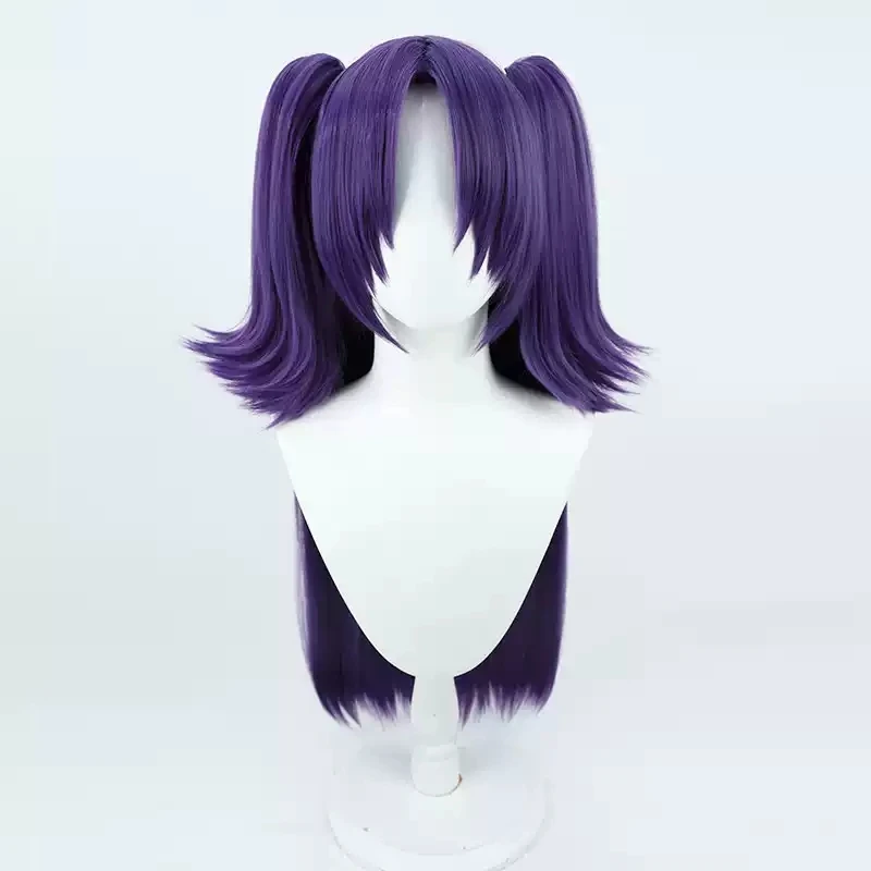 Blue Archive Hayase Yuuka Cosplay Wig 80cm Long Purple Straight Heat Resistant Synthetic Hair + Wig Cap