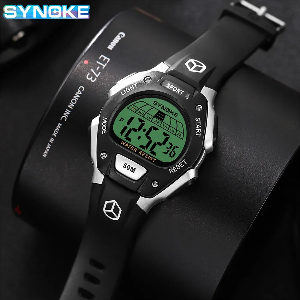 SYNOKE Electronic Watch For Mans Sport Watch Multifunction Sports Waterproof Luminous LED Digital Watch Boy Student Fashion