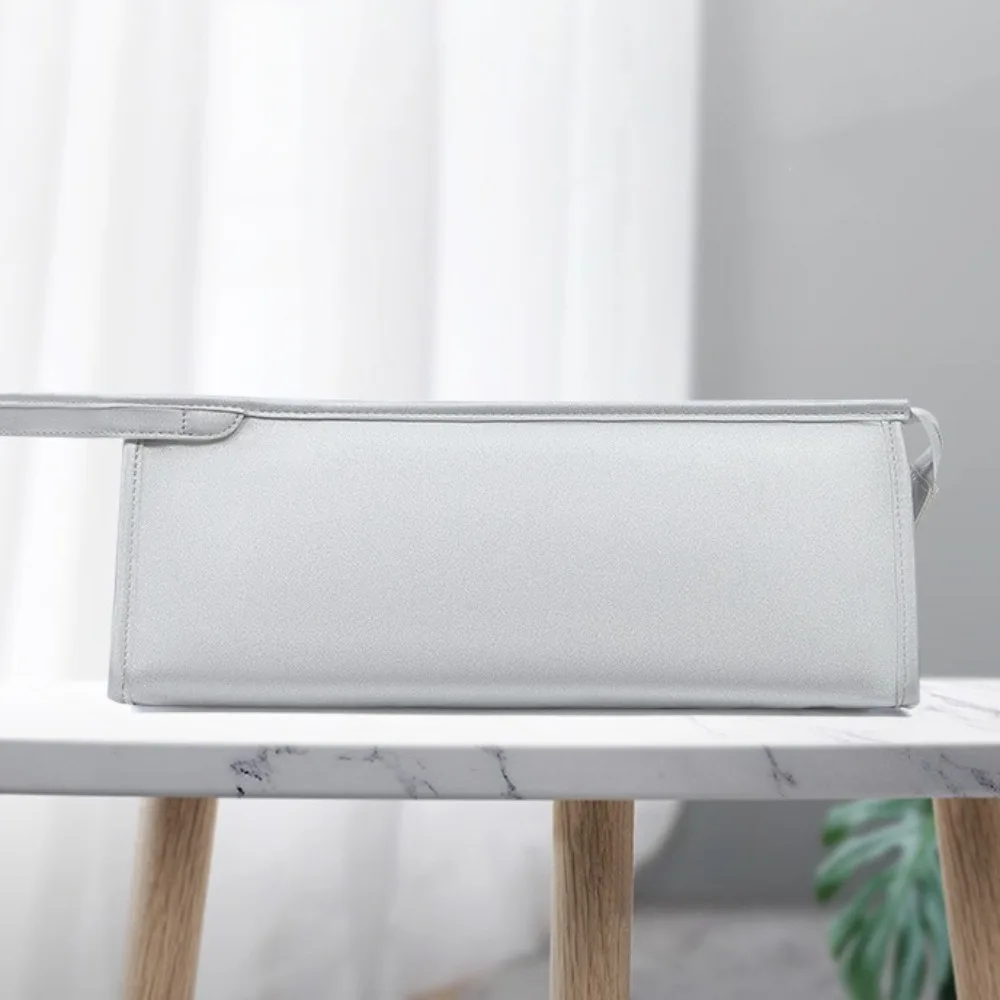 

PU Leather Hair Curler Storage Bag Large Capacity Portable Hair Dryer Storage Bag Durable Waterproof Cosmetic Bag