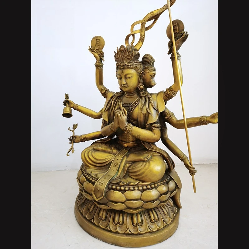 CZ Xiang Lion Doumu Yuanjun Statue Pure Brass Household Doumu Buddha Statue Ornament