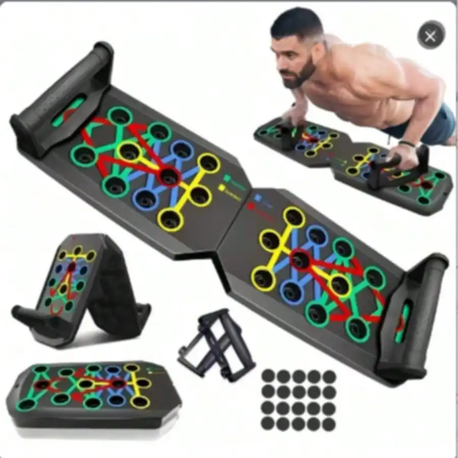 Solid Push Up Board Home Workout Equipment Multi-Functional Pushup Stands System Fitness Floor Chest Muscle Exercise Professional Equipment Burn Fat Strength Training Arm Men & Women Weights