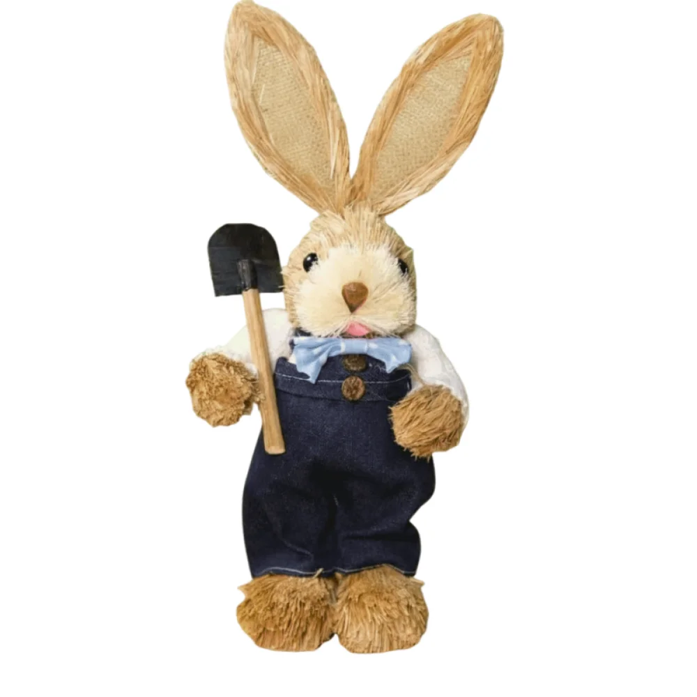 

Пасхальный кролик из соломы, 35 см, реалистичный дизайн, в стиле ретро, пасхальное украшение, изысканный подарок ручной работы