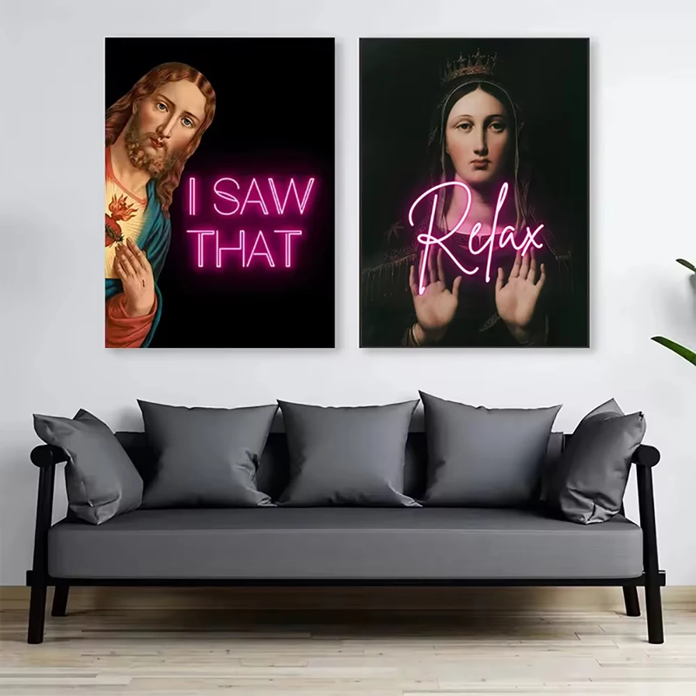 Funny Bathroom Toilet I Saw That Character Poster Print Toilet Sign Renaissance Canvas Painting Wall Art Living Room Home Decor