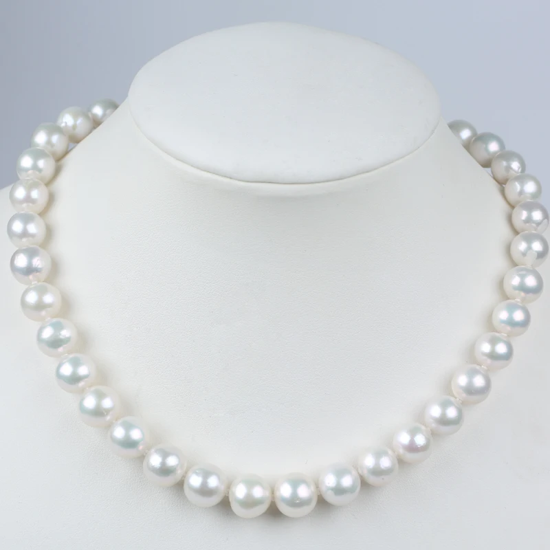

Simple Design Natural 10-12mm Round Edison Choker Fresh Water Pearl Necklace