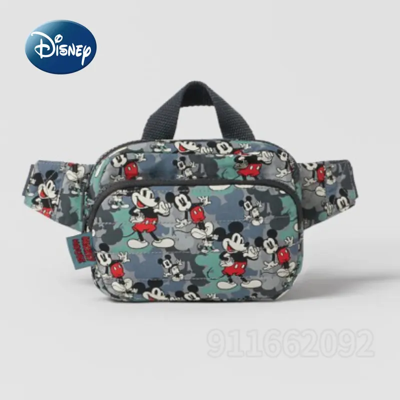 Disney Mickey New Children's Waist Bag Cartoon Cute Children's Chest Bag Large Capacity High Quality Fashion Crossbody Bag