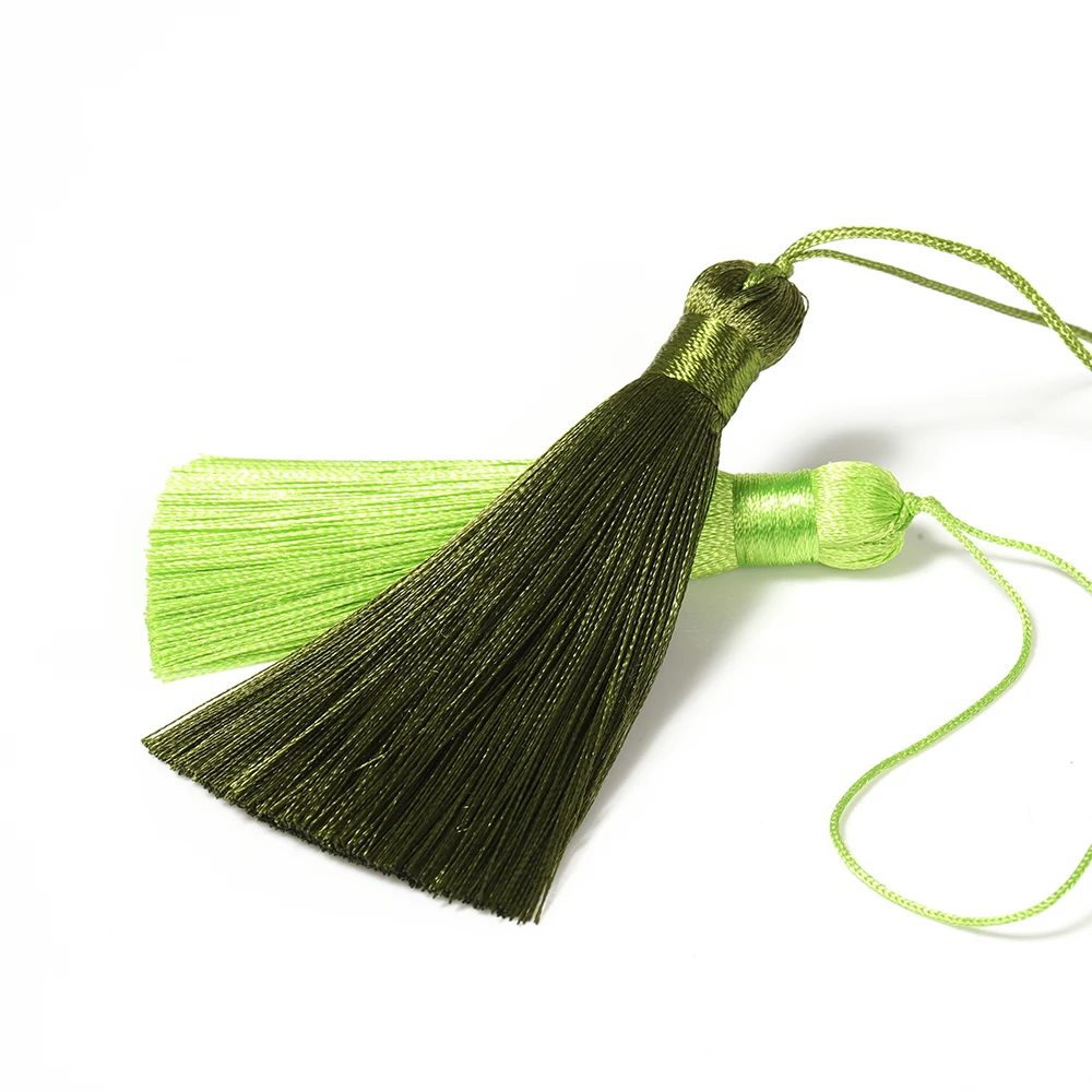 5 Stück 8cm Quasten-Ohrringe aus Polyesterseide, Bürstenanhänger, Ohrring-Charm, Satin-Quaste, DIY-Schmuckzubehör, handgefertigtes Kunsthandwerk – Detail 15