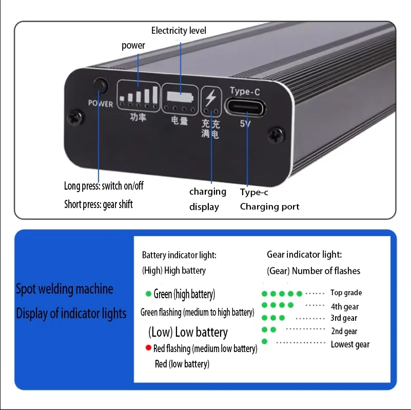 Handheld battery spot welding machine 18650 lithium battery nickel sheet nickel strip welding aluminum oxide copper welding head