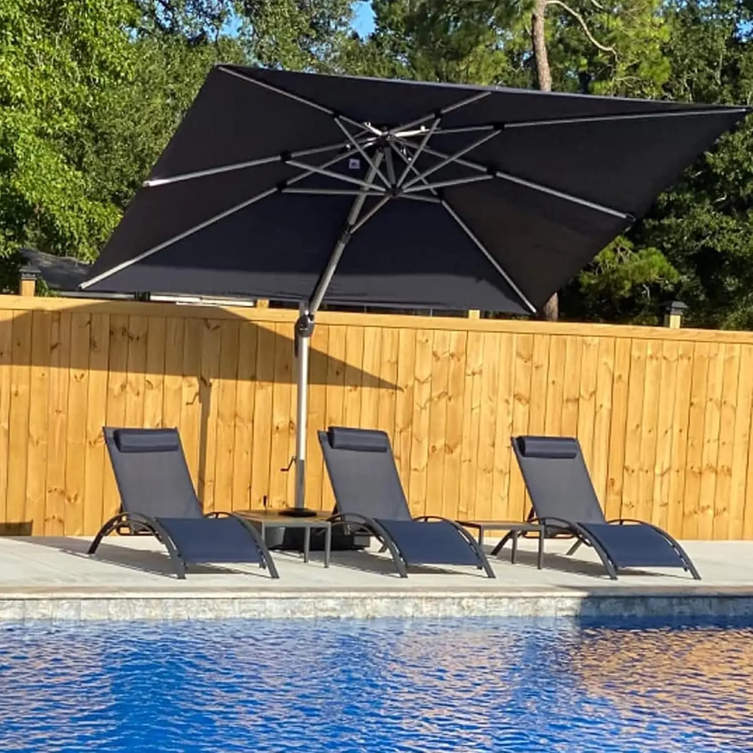 9' X 12' Patio Umbrella Outdoor Rectangle Large Cantilever Windproof Offset Heavy Duty