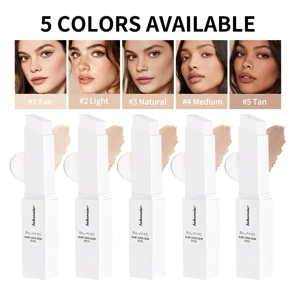 Blanc Cover Cream Stick Color Changing Foundation with Detachable Brush Coverage Changing Foundation Stick Base Makeup