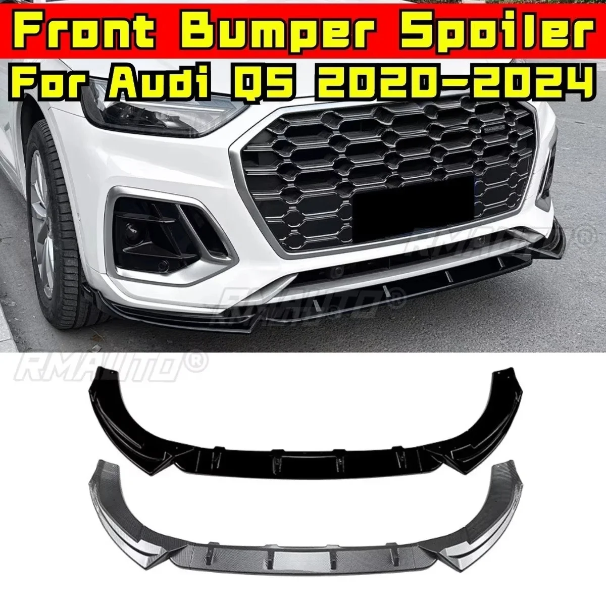 

Car Front Bumper Spoiler Lip Diffuser Splitter Modification Part For Audi Q5 FY Sline Late Stage 2020-2024 Car Accessories