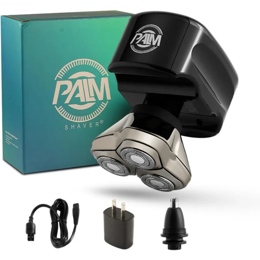 

Skull Shaver Palm Shaver for Men - Head and Face Razor - Ergomic Design - Waterproof Cordless Razor - Travel Friendly - Groomin