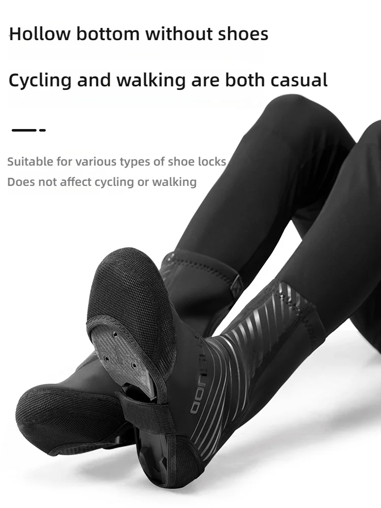 TOSUOD Winter Waterproof Cycling Shoe Cover Reflective Thermal Elastic Rainproof Bike Shoe Cover Cycling Overshoes Boot Covers