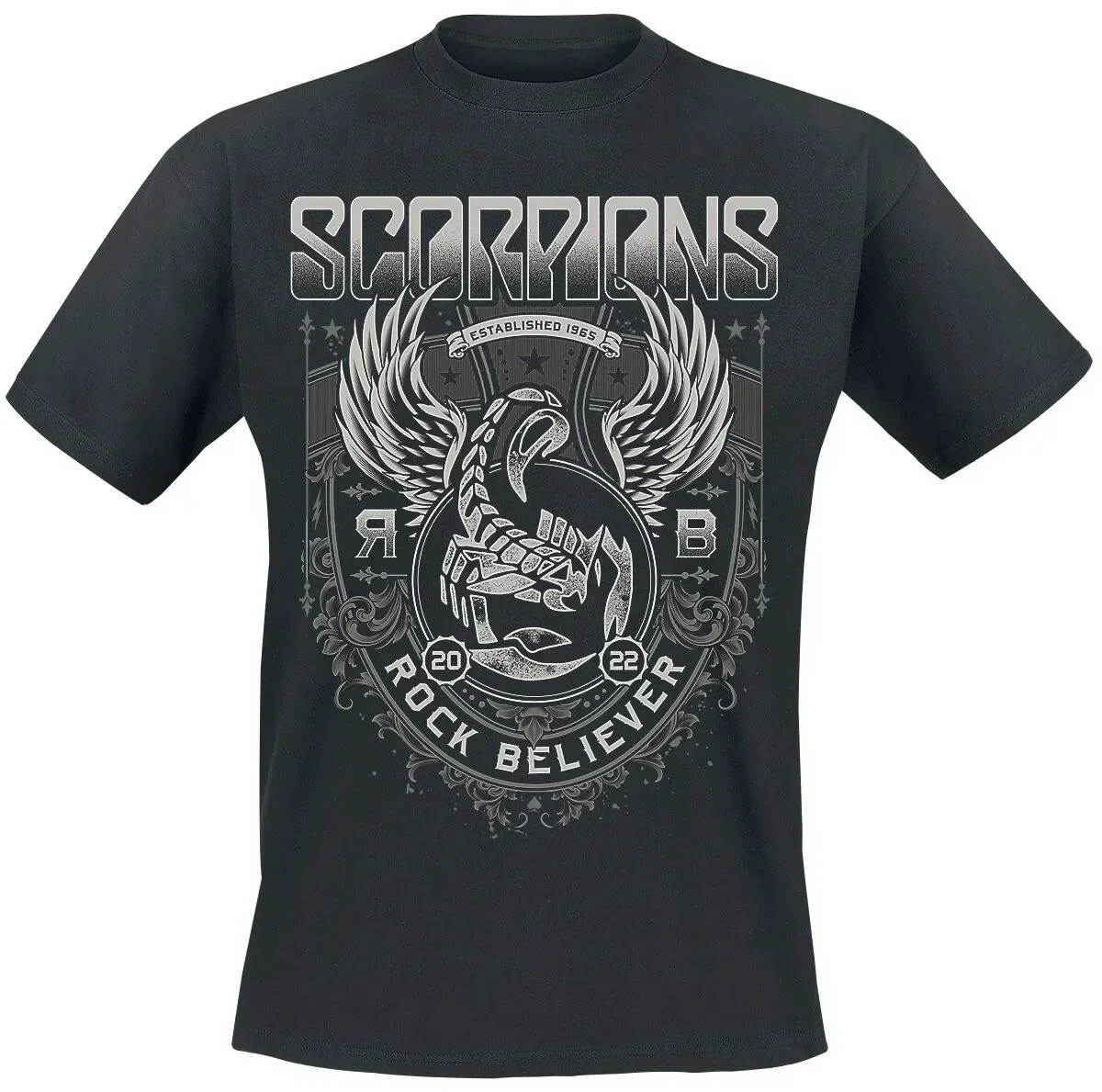 Scorpions Retro Skorpion & Gitarren Grafik T-Shirt Atmungsaktives Streetwear-Shirt – Detail 7