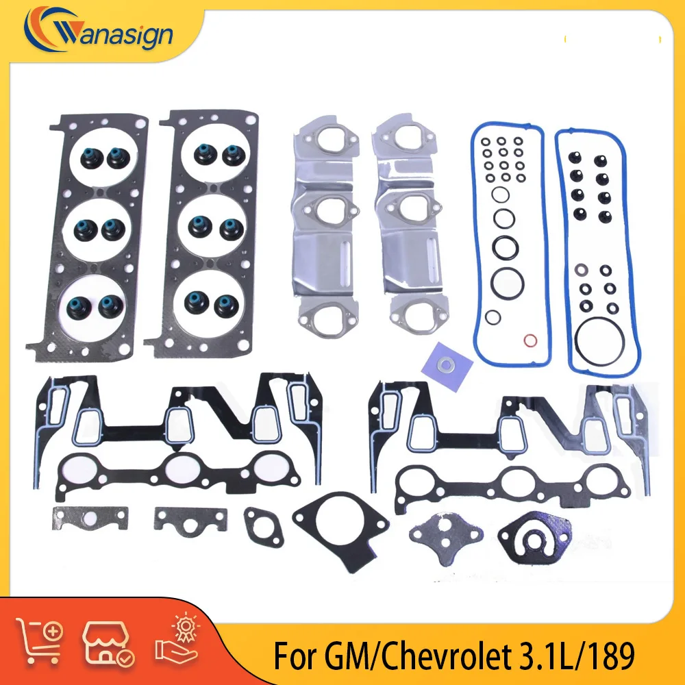 

Полный комплект прокладок деталей двигателя подходит для газа 3.1 L V6 для 93-99 GM/Chevrolet 3.1L OHV 12V C189HS-B HS54059B HS9957PT HS9957PT-2 HS54059