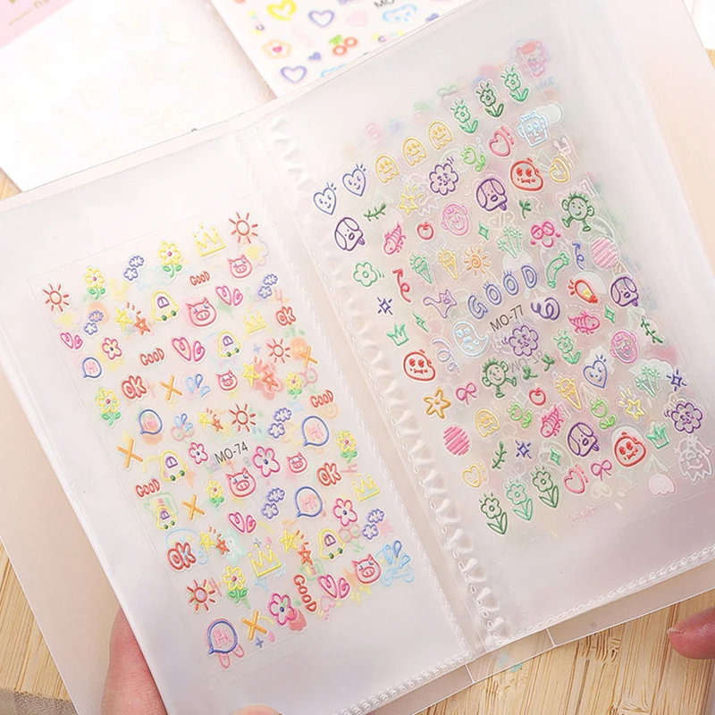 Nail Sticker Storage Booklet DIY Nail Art Design Tools Collecting Album Nail Stickers Holder Nail Art Showing Book