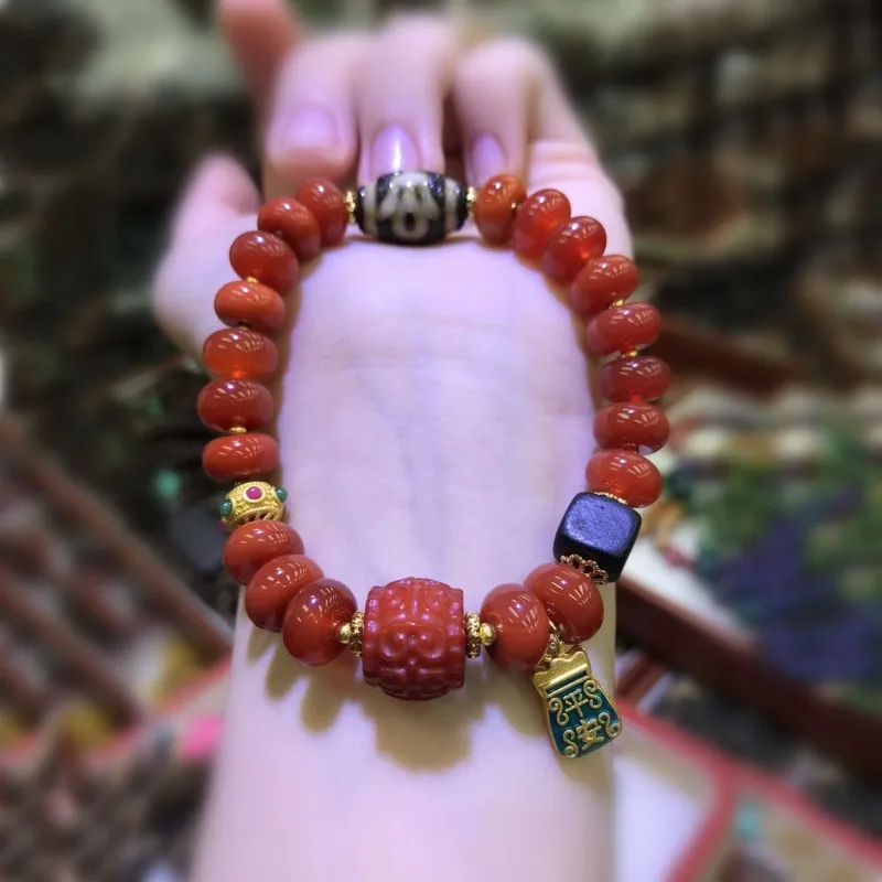 

Nanhong Tibetan Jewelry Dzi Agate Pattern Bead Accessories Bracelet