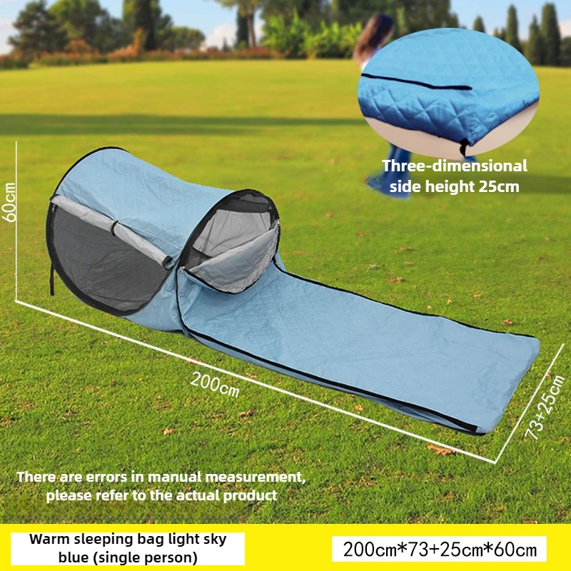 4 Estaciones Saco de Dormir Ultraligero Saco de dormir cálido a prueba de viento de triple capa con mosquitera Para Acampar 핑