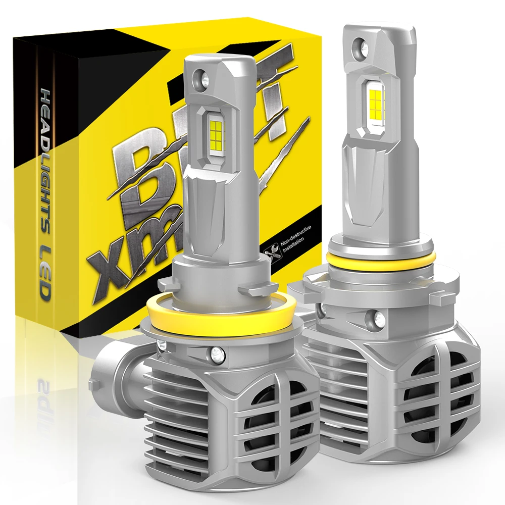 BMTmxs 2PCS with Fan H9 H11 9005 9006 LED Hi/Lo Headlight H8 HB3 HB4 Fog DRL Light For Hyundai Toyota Honda Suzuki Subaru Nissan