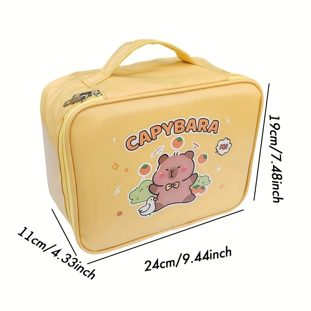 Conjunto de Material Escolar Kawaii Capybara para Estudantes com Canetas de Pegada Macia, Caderno, Estojo e Pacote de Essenciais para Estudo