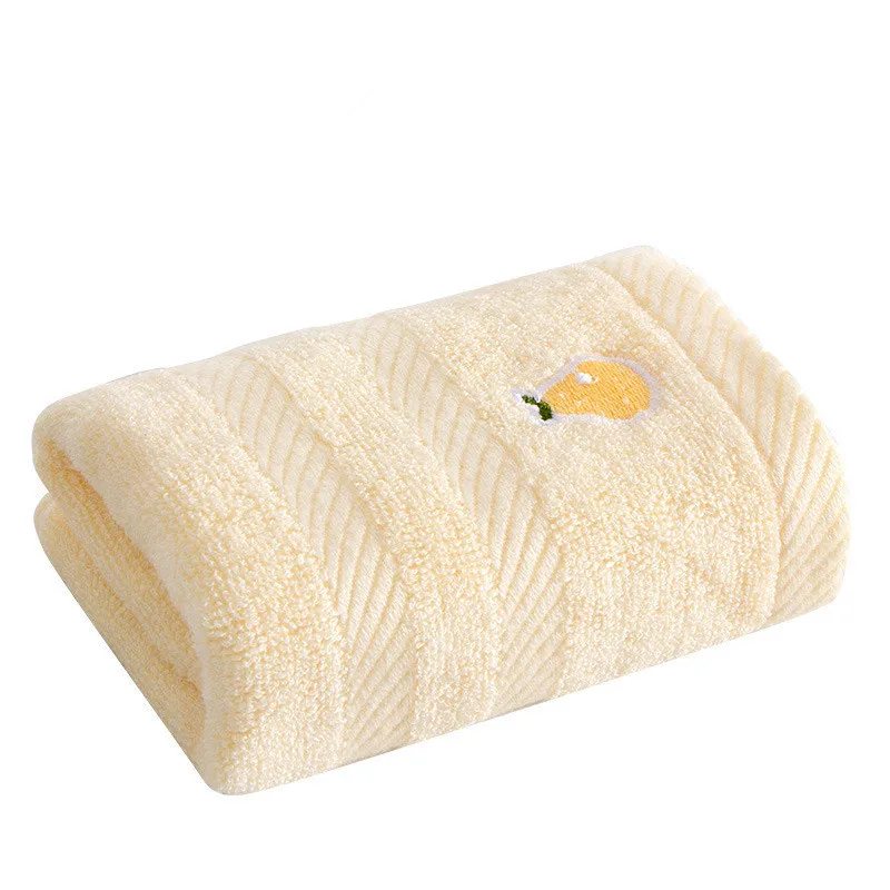 1pc 26x48cm Obst bestickt Bambus Baumwolle einfarbig Kinder kleine Hand Gesicht Handtuch – Detail 5