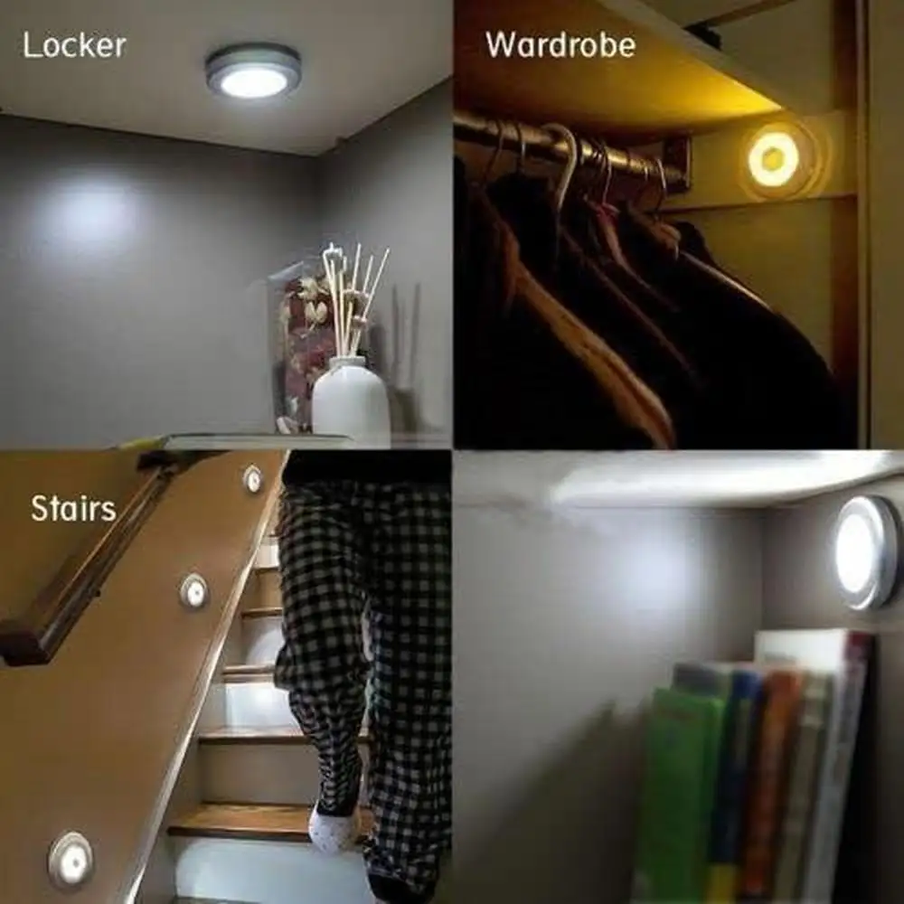 Wireless LED Motion Sensor Night Light 6LED Cabinet Lamp for Wardrobe Closet Bedroom Hallway Intelligent Body Induction Light view 6