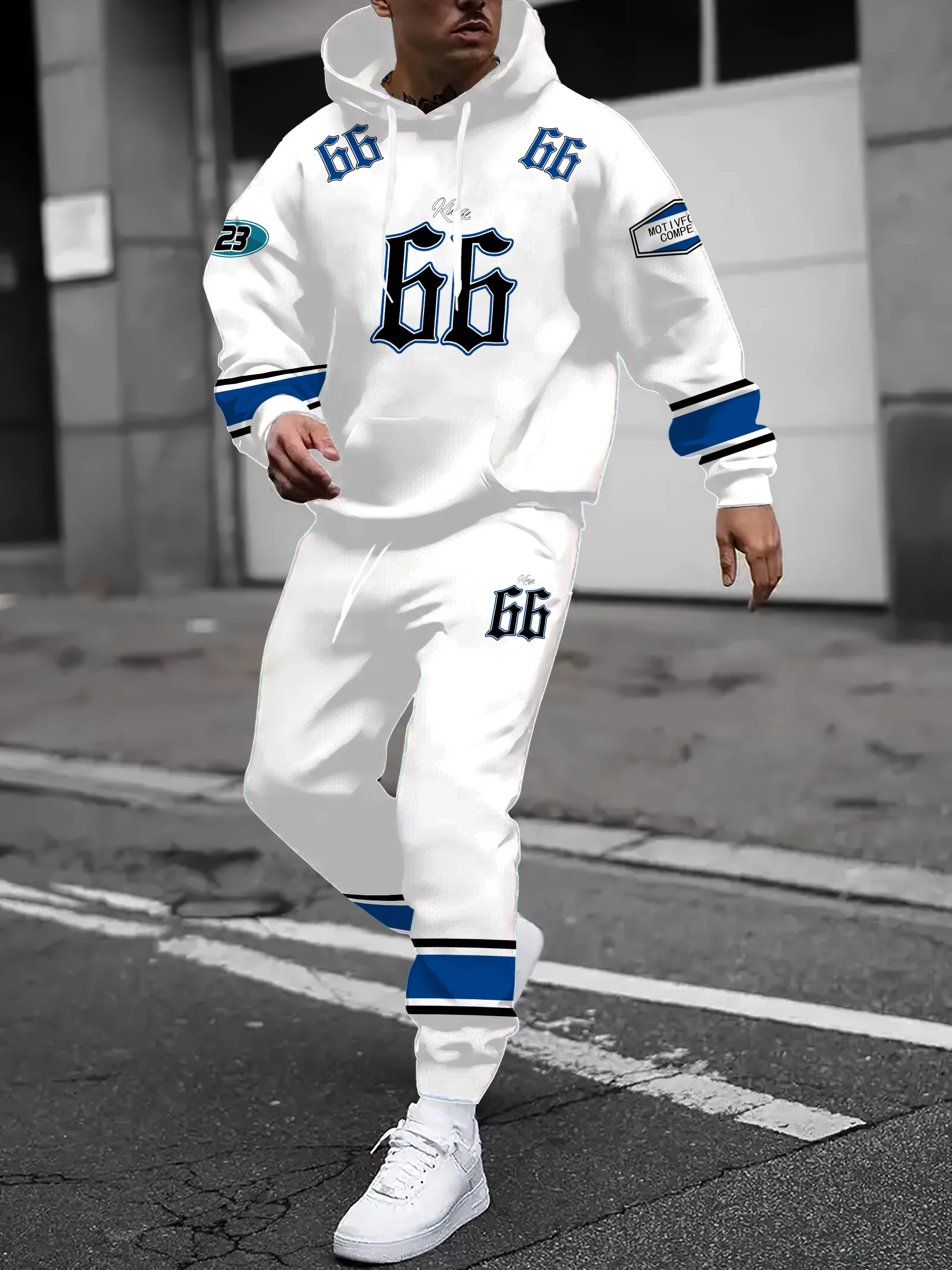 

The new men's set for Spring and Autumn 2025 features street casual fashionable and comfortable 3D digital pattern printing