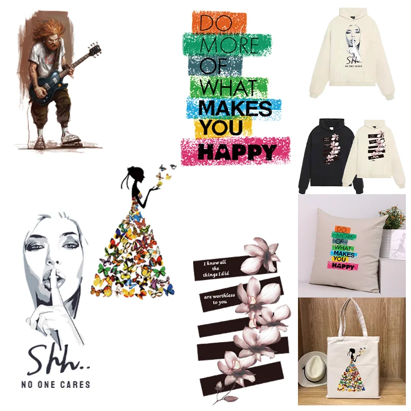 Do More Of What Makes You Happy Pattern Patches,Iron-on Stickers For Clothes,Suitable for Hoodie,T-shirt,pillow,canva bag,etc.