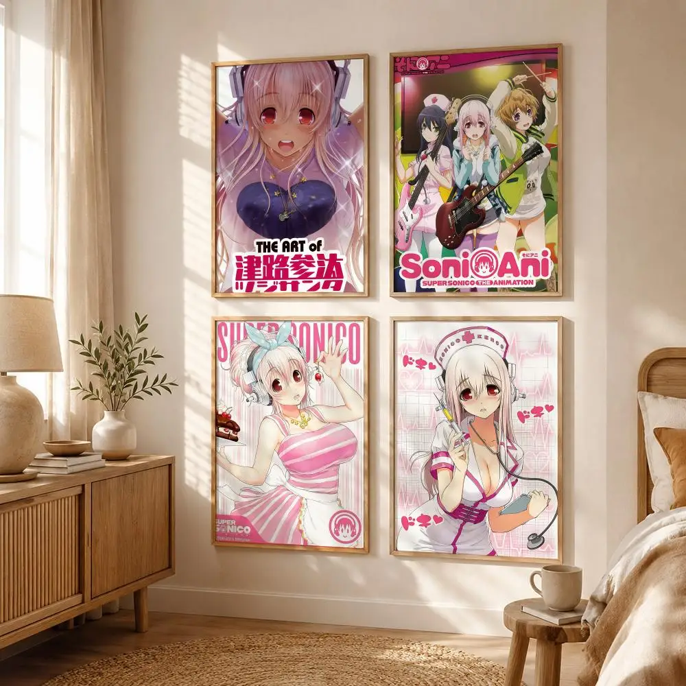 Pinup Character S-SUPER SONICO Poster All-match HD Waterproof Self-Adhesive Wall Art Sticker For Home Bedroom