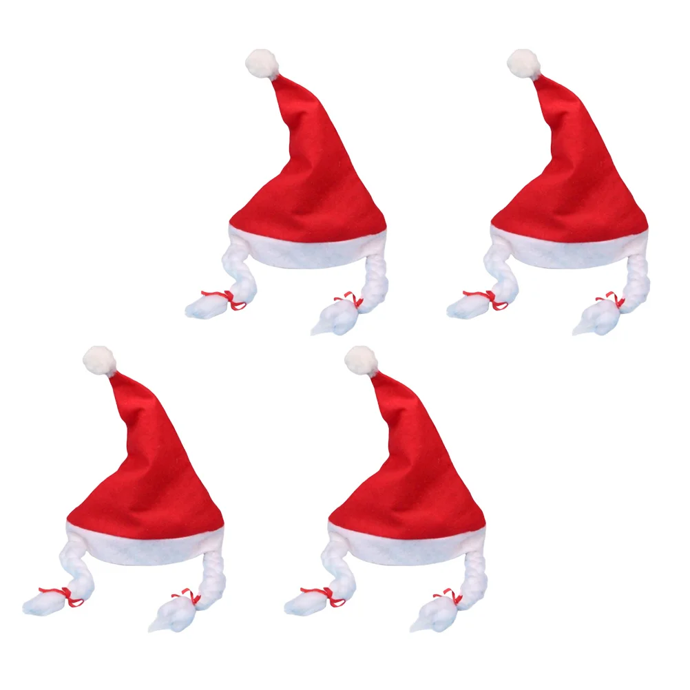 

4Pcs Non Woven Christmas Hat for Adults Bright Glitter Sequins Design One Size Fits Most Festive Party Decoration Accessory
