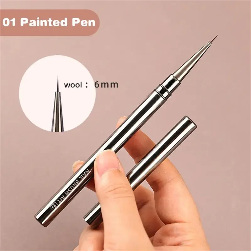 Pincel para forro de arte em unhas, pincel para pintura com padrão de listras, acrílico, gel uv, extensão, desenho, escultura, caneta, ferramenta de manicure, pincel para unhas