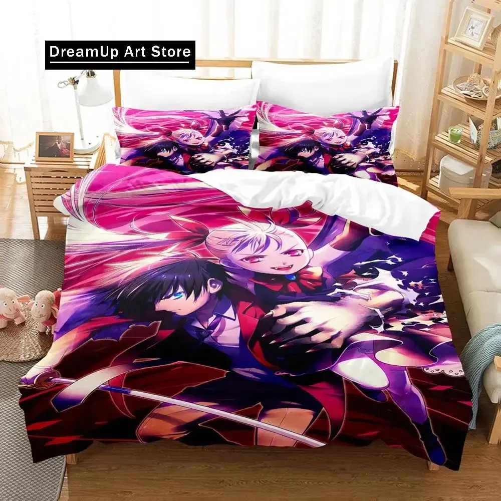 Anime Dance In The Vampire Bund Bedding Set Duvet Cover Bed Set Quilt Cover Pillowcase Comforter king Queen Size Boys Adult