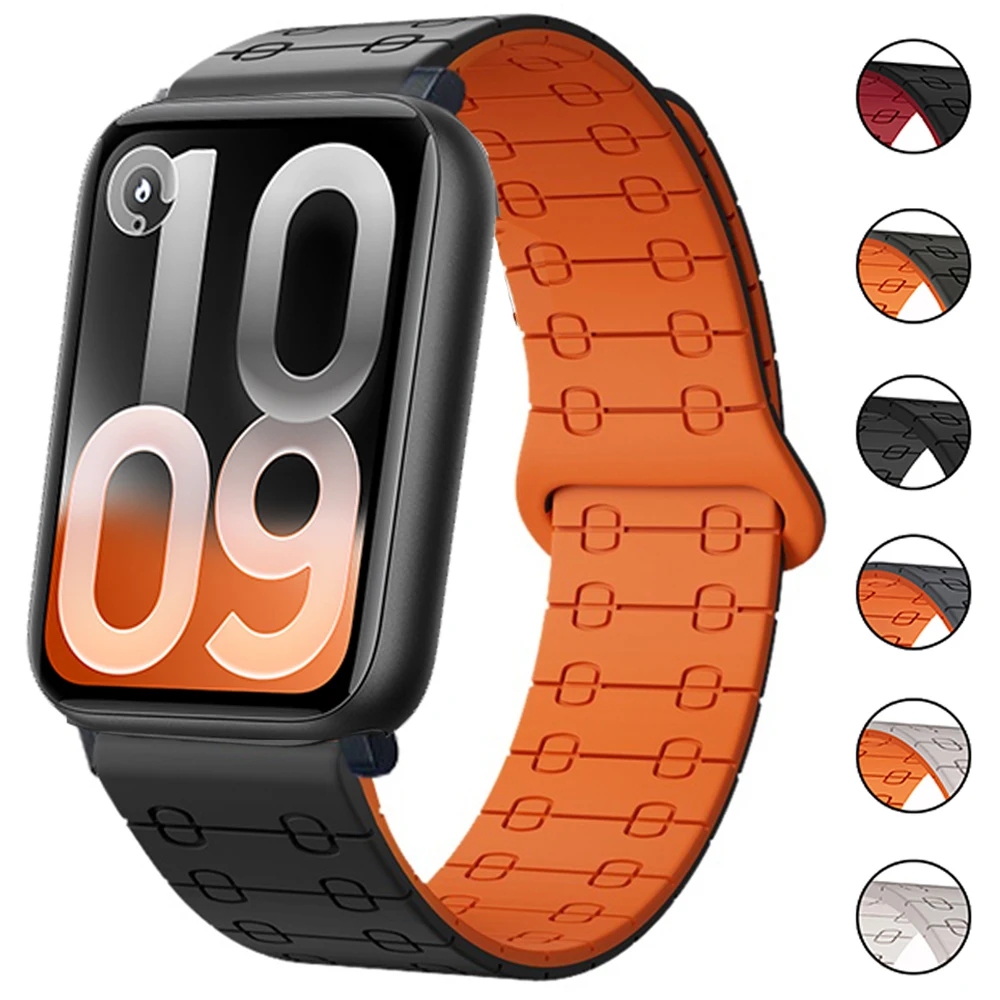 Armband für Xiaomi Miband 10 Pro/9Pro/8Pro, magnetisches, atmungsaktives Silikon-Sportarmband, weiches Armband für Redmi Watch 6 5 4 Correa
