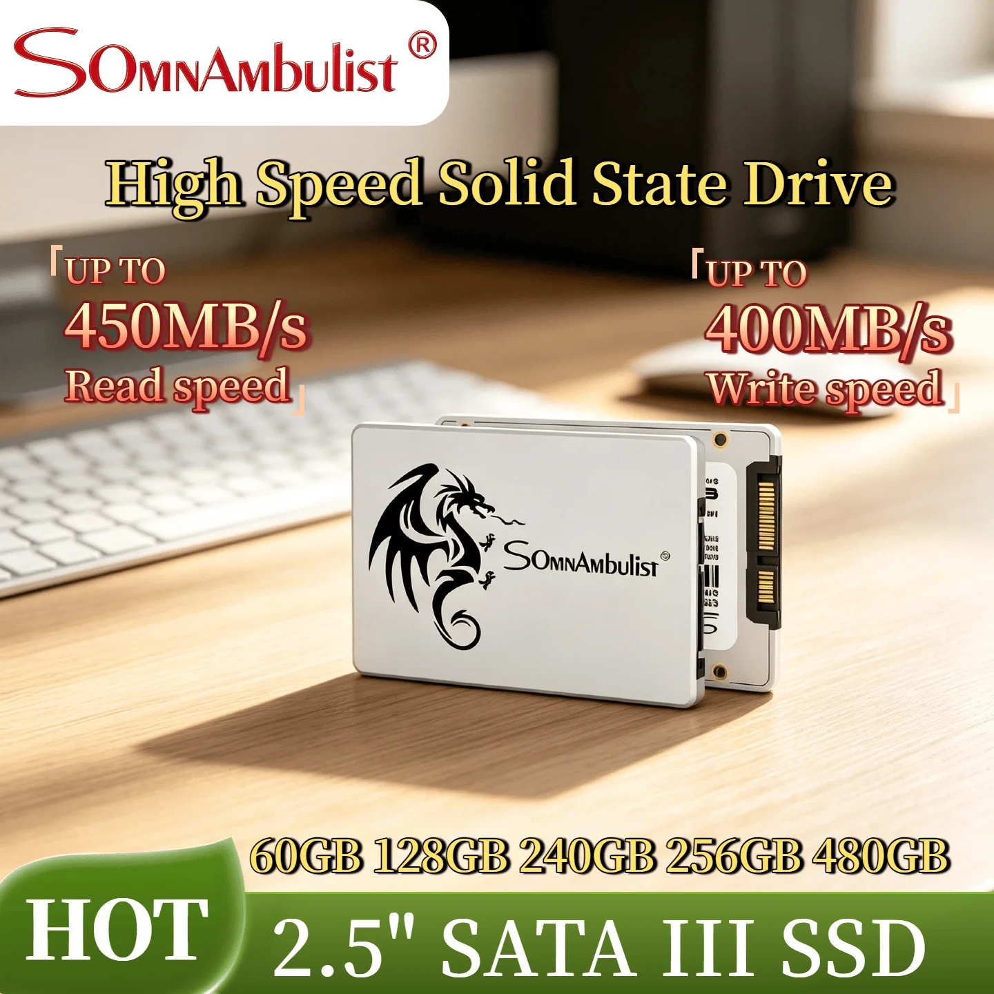 SomnAmbulist SSD 2.5 Inch 60GB 128GB 256GB 512GB for Laptop Desktop Solid State Drive SATA3 120GB 240GB 480GB Internal Hard