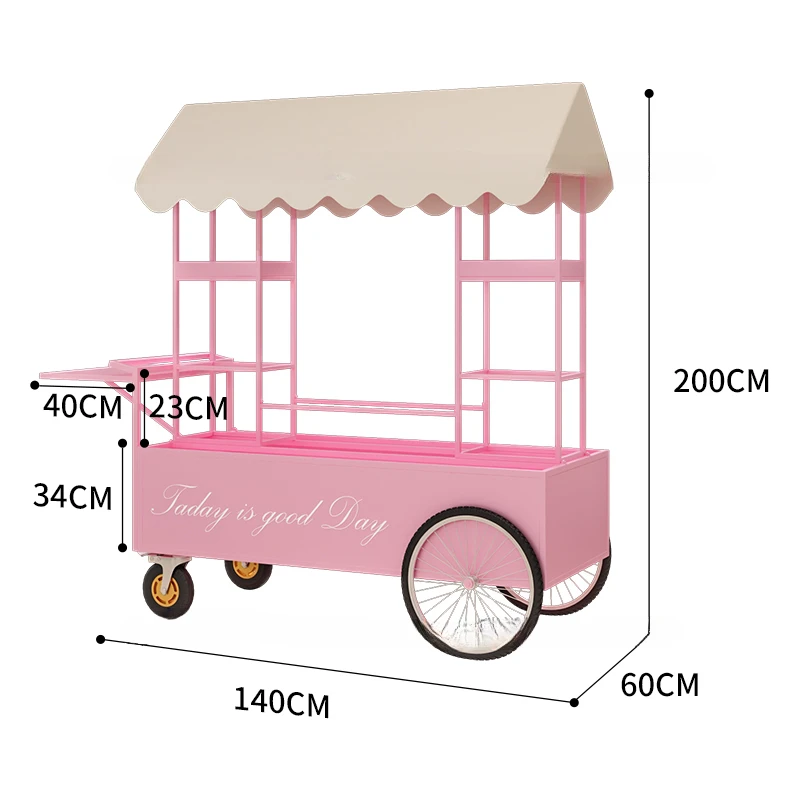 Stall Selling Flower Cart Hand Push Flower Stand Flower Room Display Window Shelf Wake up Flower Shop Flower Stall Shelf Display