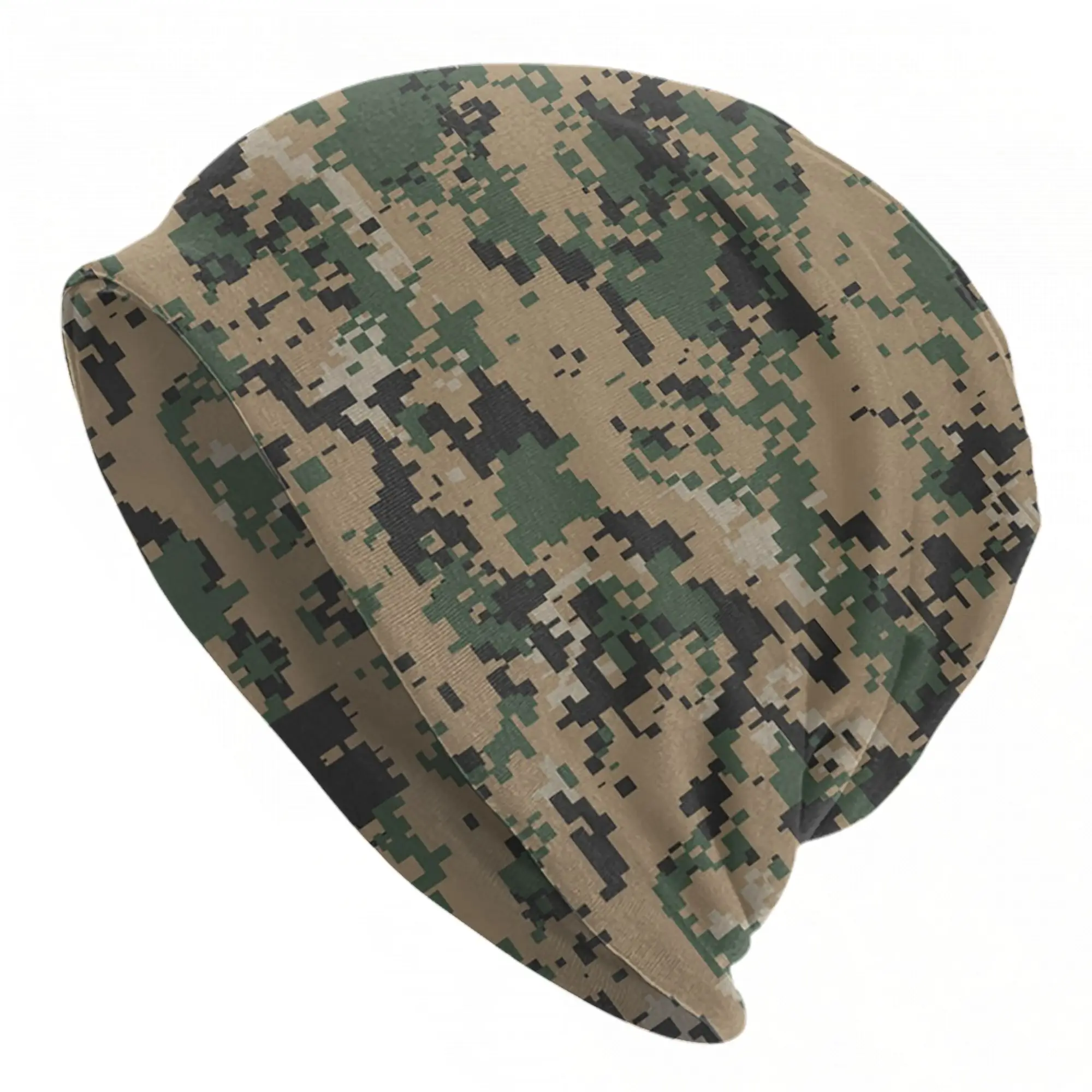 Camouflage Bonnet Hat Cool Outdoor United States Woodland Skullies Beanies Hats Unisex Warm Dual-use Cap
