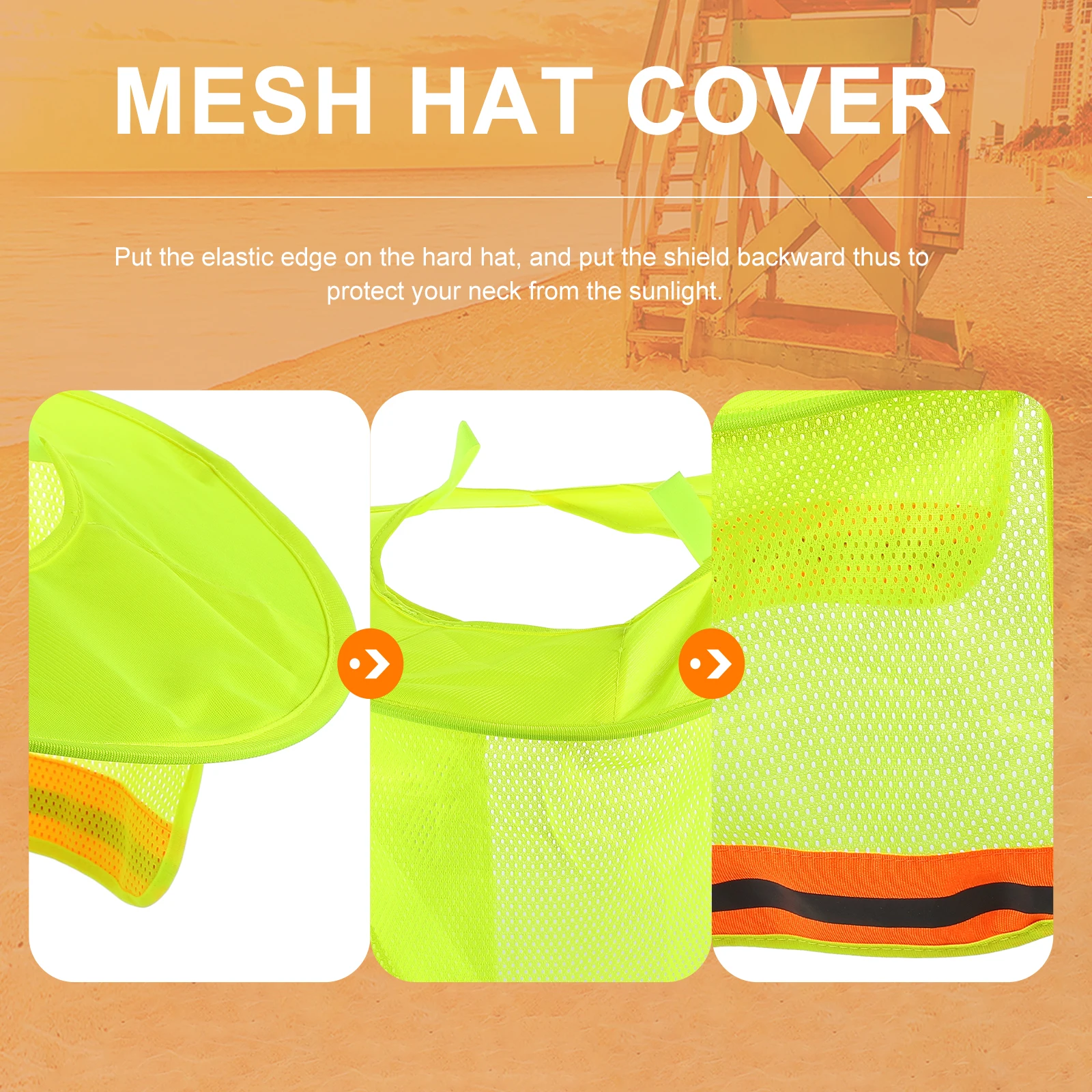 

Sunshield For Hardhats Neck Protector Reflective Stripes Hard Hat Durable Cover For Outdoor Work Gardening