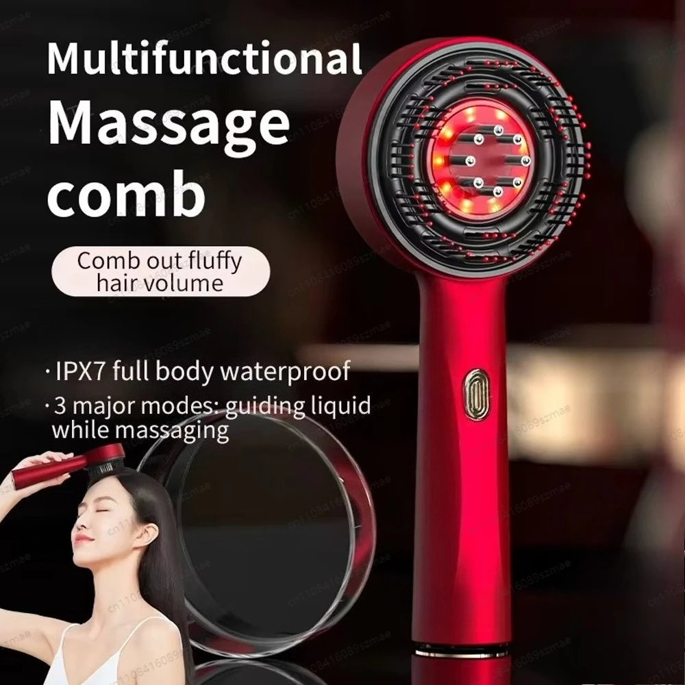 Professional Waterproof Electric Scalp Massager Red Light Hair Care Comb (Wholesale) Hair Oil Applicator