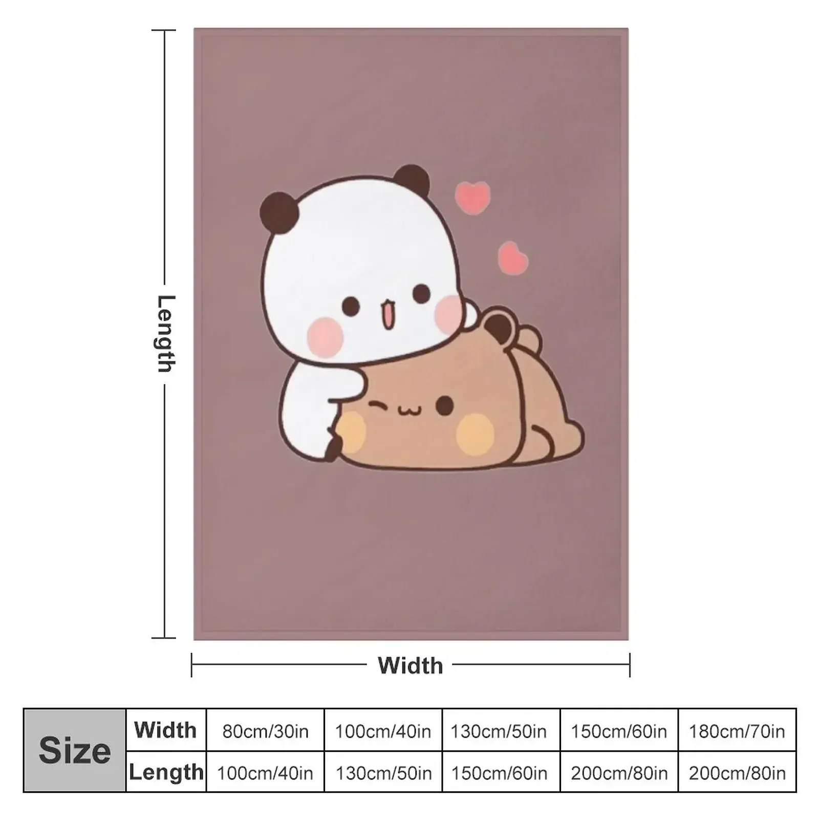 DuDu Bear and BuBu Panda’s Love Relaxing Moment Throw Blanket Decorative Sofa Tourist Blankets