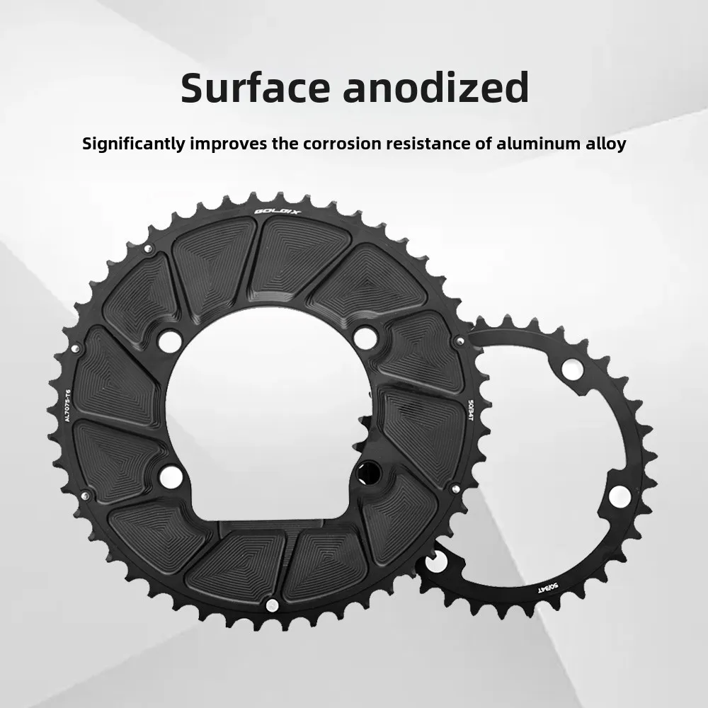 مجموعة كرانسيت بسلسلة مزدوجة بتصميم عالي الملمس من KEOS متوافقة مع كرنك غير متماثل 11-12 سرعة 110BCD #6