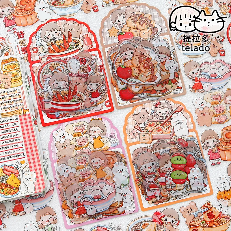 28pcs Kawaii Stationery Stickers  eat eat eat 5 Diary Planner Decorative Mobile Stickers Scrapbooking DIY Craft stickers