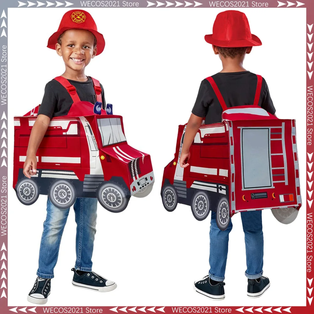 

Disguise Cute Firefighter Fire Engine Cosplay Boys Girls Clothing Stage Costume Halloween 6 to 14 Years Role Play Party Cloth