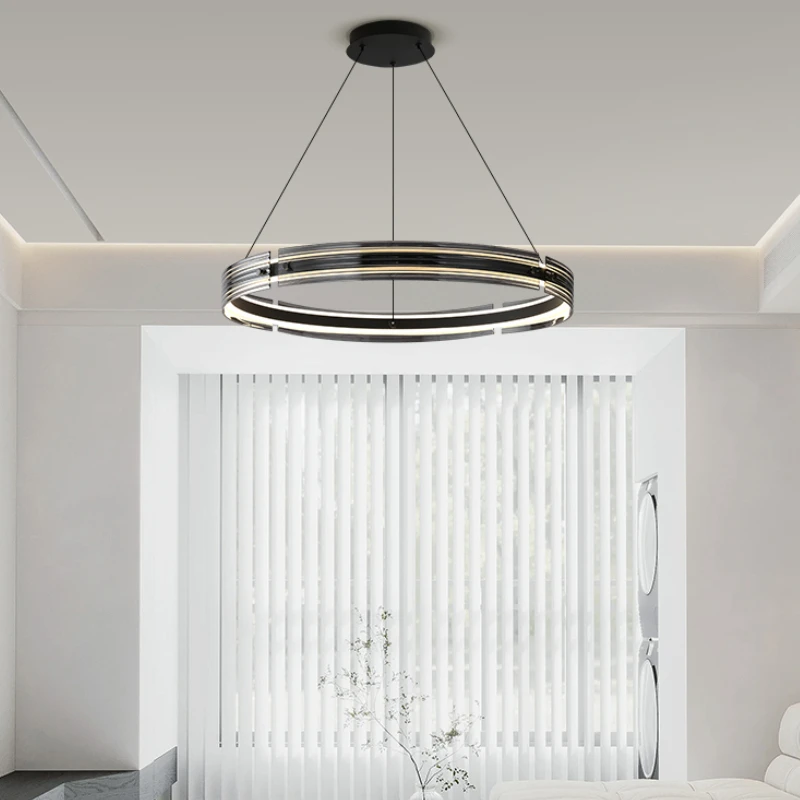 

A New Minimalist Home LED Glass Chandelier Suitable for Lighting in Living Rooms Dining Rooms Bedrooms Balconies Gyms and More