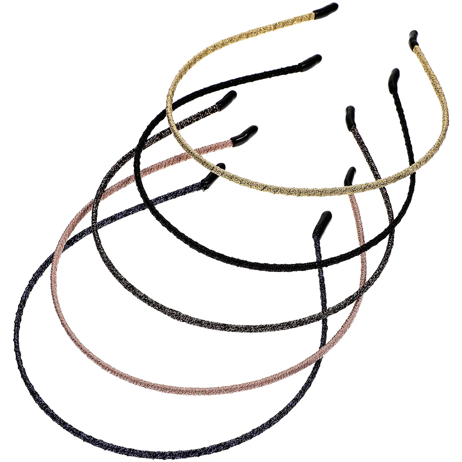 

5 шт. винтажные повязки на голову в стиле ретро, тканевые аксессуары для волос, супертонкая эластичная проволока для женщин и девочек, нескользящая прическа, удобная