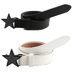 Gothic Leather Star Belts Women Adjustable Vintage Waist Belt Fashion Belt for Jeans Y2K Girls Waistband Accessories