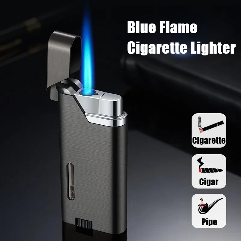 

2025 New Cigar Igniter Windproof Open Flame Lighter Smoke Metal Blue Fire Cigarette Lighters & Smoking Accessories Factory Sales