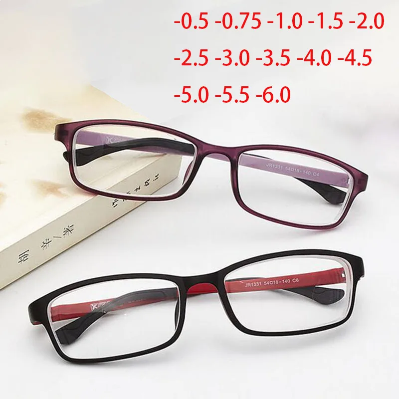 

-0.5 -1.0 -1.5 -2.0 -2.5 To -6.0 Ultralight TR90 Finished Myopia Glasses For Unisex Short-sight Eyewear With Degree 1331