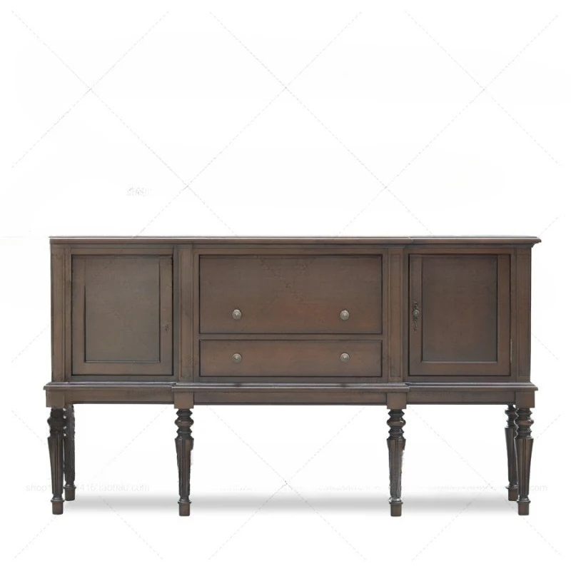 

American-style bucket storage simple locker, retro solid wood size apartment entrance cabinet restaurant dining side cabinet