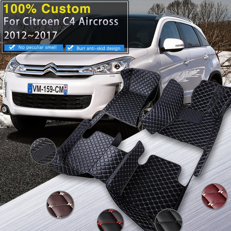 

Car Floor Mats For Citroen C4 Aircross Peugeot 4008 Mitsubishi RVR ASX 2012~2017 Rugs Leather Mat Rugs Carpets Car Accessories